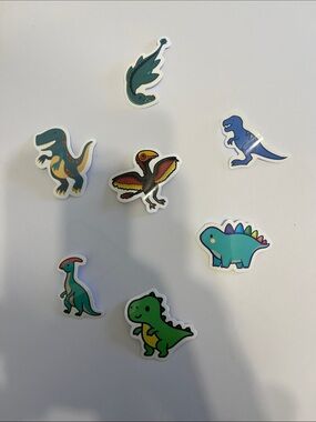 Cute Cartoon Dinosaur Sticker Set - Teal, Green, Blue